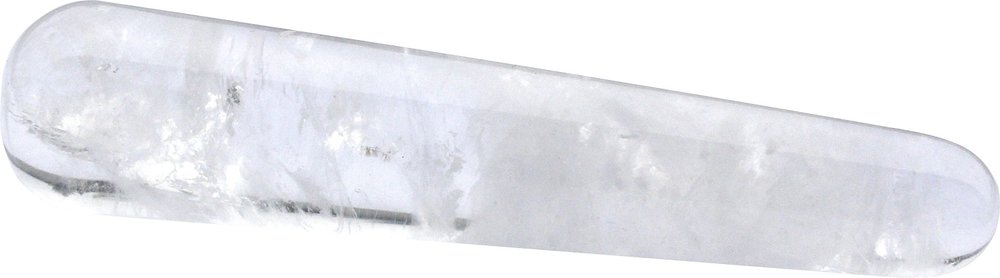Edelstein Massagestab Bergkristall, rundlich, 9 cm