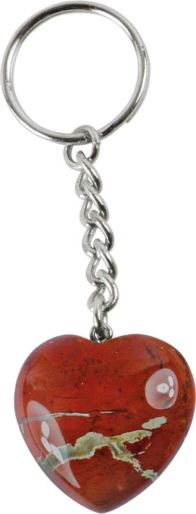 Schlüsselanhänger Jaspis Herz, 3 cm