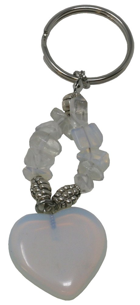 Schlüsselanhänger Opal Herz, 8,5 cm in Geschenkdose