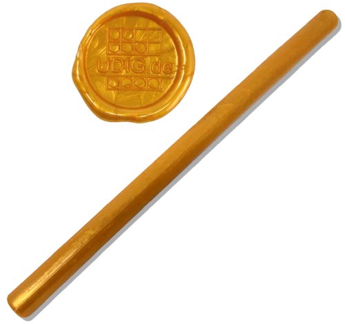 Siegelwachs 11 mm Gelbgold, 1 Stange