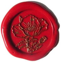 Siegelstempel Petschaft Mohnblume 24 mm