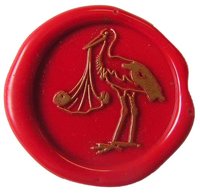 Siegelstempel Petschaft Storch 24 mm