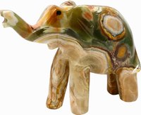 Elefant aus Onyx Marmor, Naturstein, 10 cm