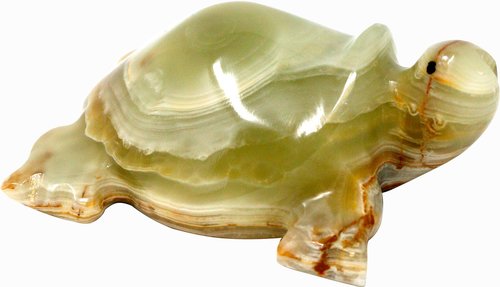 Schildkröte aus Onyx Marmor, Naturstein, 10 cm