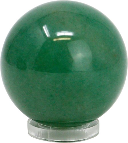 Edelsteinkugel Aventurin, grün, 4 cm mit Acryl Ring zum Aufstellen