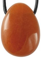 Aventurin orange Tropfen Anhänger, 2,5 bis 3 cm mit Lederband