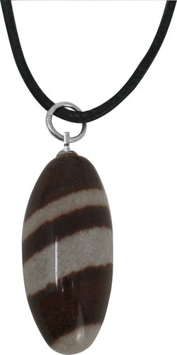 Shiva Lingam Anhänger, 3 cm mit Lederband