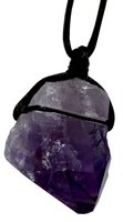 Amethyst Kristall Rohstein am Stoffband