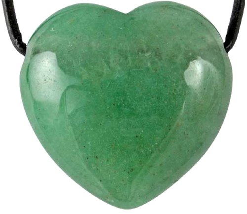 Aventurin grün Herz Anhänger, 3 cm mit Lederband