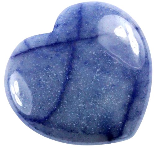 Edelstein Blauquarz Herz, 4 cm, 1 Stück, blaugrau