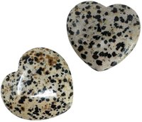 Dalmatinerjaspis Herz Taschenstein, 2 Stück, 4 cm