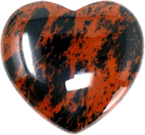 Edelstein Mahagoni Obsidian Herz, 4 cm, 1 Stück