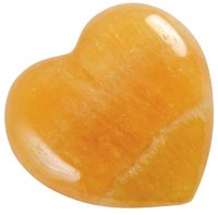 Edelstein Orangencalcit Herz, 4 cm, 1 Stück