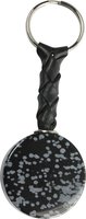Schlüsselanhänger Schneeflocken Obsidian Diskus, 3,2 cm