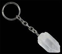 Schlüsselanhänger Bergkristall, natur, 3-4 cm