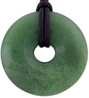Donut Aventurin grün 30 mm mit Lederband