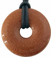 Donut Goldfluss 40 mm mit Lederband