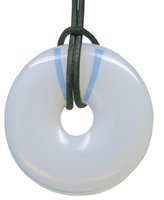 Opalglas Donut 40 mm als Geschenkset mit Lederband