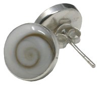 Shiva Kegelschnecke Ohrstecker rund 1 cm, 925er Silber
