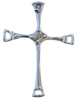 Edler Kreuz Anhänger mit Diamant, 925er Silber, 3 cm