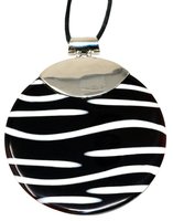 Zebra Muschel Anhänger rund, 925er Silber, 5,5 cm