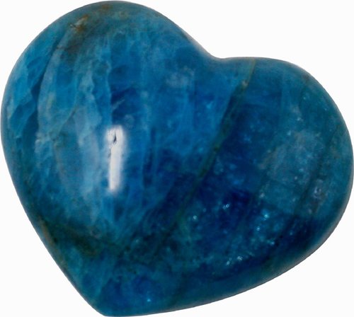 Apatit Edelstein Herz, 3,5 bis 4 cm, 1 Stück, blau