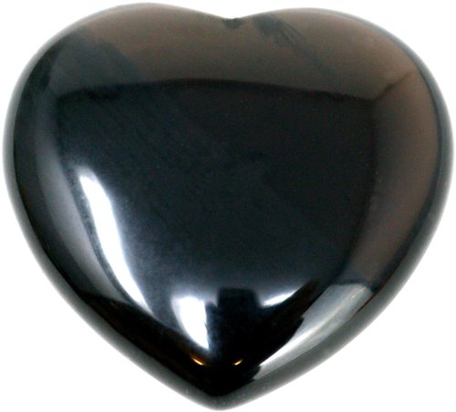 Edelstein Lamellen Obsidian Herz, 4 cm, 1 Stück