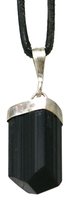 Turmalin Anhänger Rohstein, 2 cm mit 925er Silberkappe