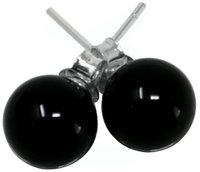 Onyx Ohrstecker Kugeln, 8 mm, 925er Silber