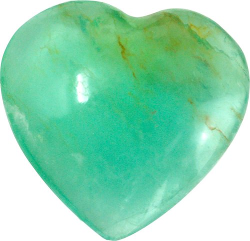 Edelstein Fluorit grün Herz, 3 cm, 1 Stück