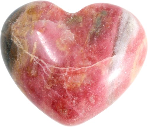 Edelstein Rhodonit Herz, 3 cm, 1 Stück