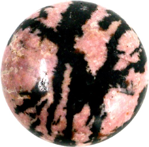 1 Stück Rhodonit Cabochon, rund, 2,5 cm
