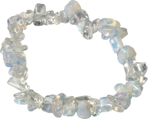Opalglas Splitterarmband, transparent schimmernd