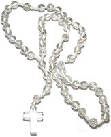 Gebetskette Rosenkranz aus Bergkristall, 59 Kugeln