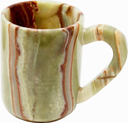 Tasse mit Henkel aus Onyx Marmor, Naturstein
