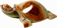 Schildkröte aus Onyx Marmor, Naturstein, 13,5 cm