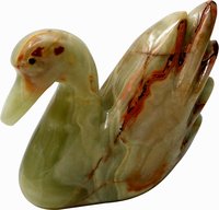 Schwan aus Onyx Marmor, Naturstein, 10 cm