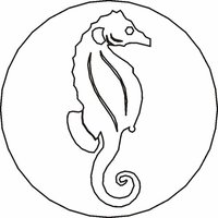 Siegelstempel Petschaft Seepferdchen 24 mm