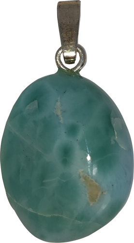 Larimar Edelstein Anhänger mit 925er Silberöse, 2 cm