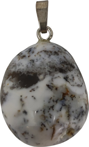 Dendritenopal Anhänger mit 925er Silberöse, 2 cm