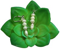 Ohrringe Perle mit 925er Silber Brisur, 4 cm