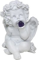 Süßer Engel mit Edelsteinherz Amethyst, 16 cm