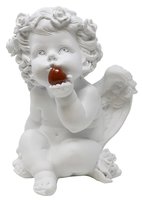 Süßer Engel mit Edelsteinherz Jaspis, 16 cm
