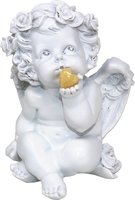 Süßer Engel mit Edelsteinherz Orangencalcit, 16 cm