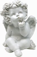 Süßer Engel mit Edelsteinherz Bergkristall, 16 cm