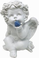 Süßer Engel mit Edelsteinherz Blauquarz, 16 cm