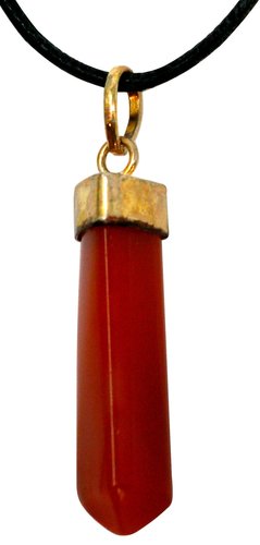 Achat rot Pendant Anhänger mit Lederband, 3 cm