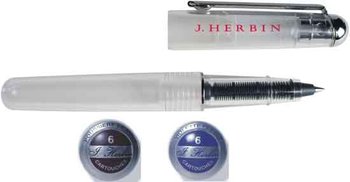J. Herbin Tintenroller-Füller transparent mit 12 Patronen violett