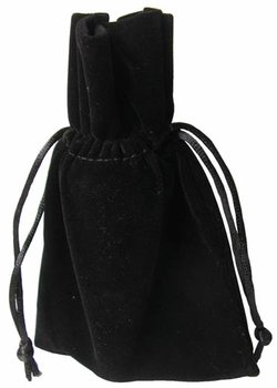 10 Stück Samtbeutel samtschwarz 9 x 14 cm mit Satinband