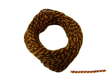 Siegelkordel 1 mm schwarz-rot-gold Preis für 10 Meter